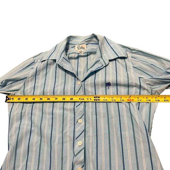 LILLY PULITZER Women's Light Blue Striped Collared Button Down Size 4 - Picture 7 of 8